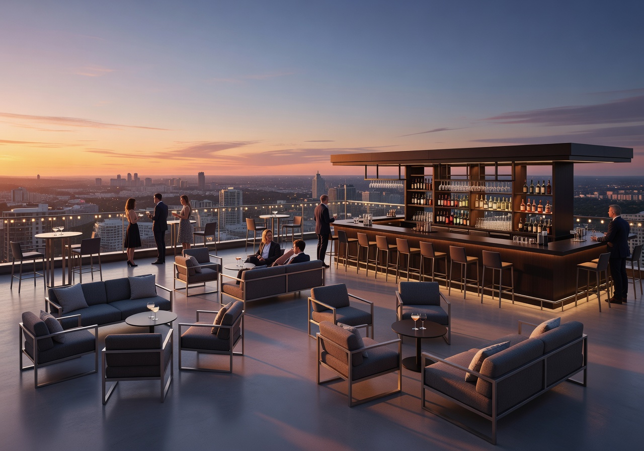 Clarion Hotel rooftop bar and event area