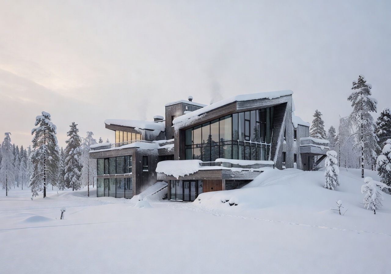 Lapland Hotel Sky snow covered exterior