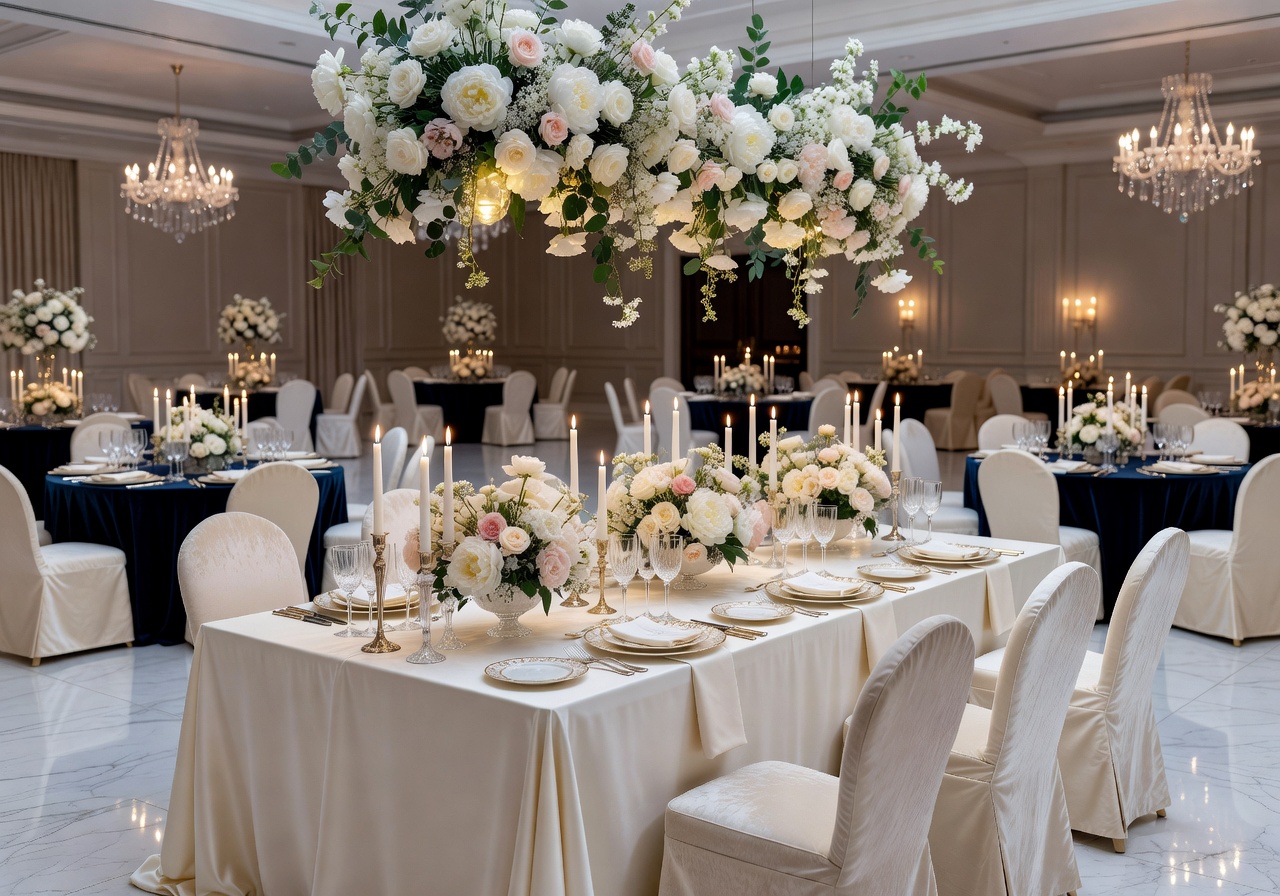 Luxury wedding reception setup