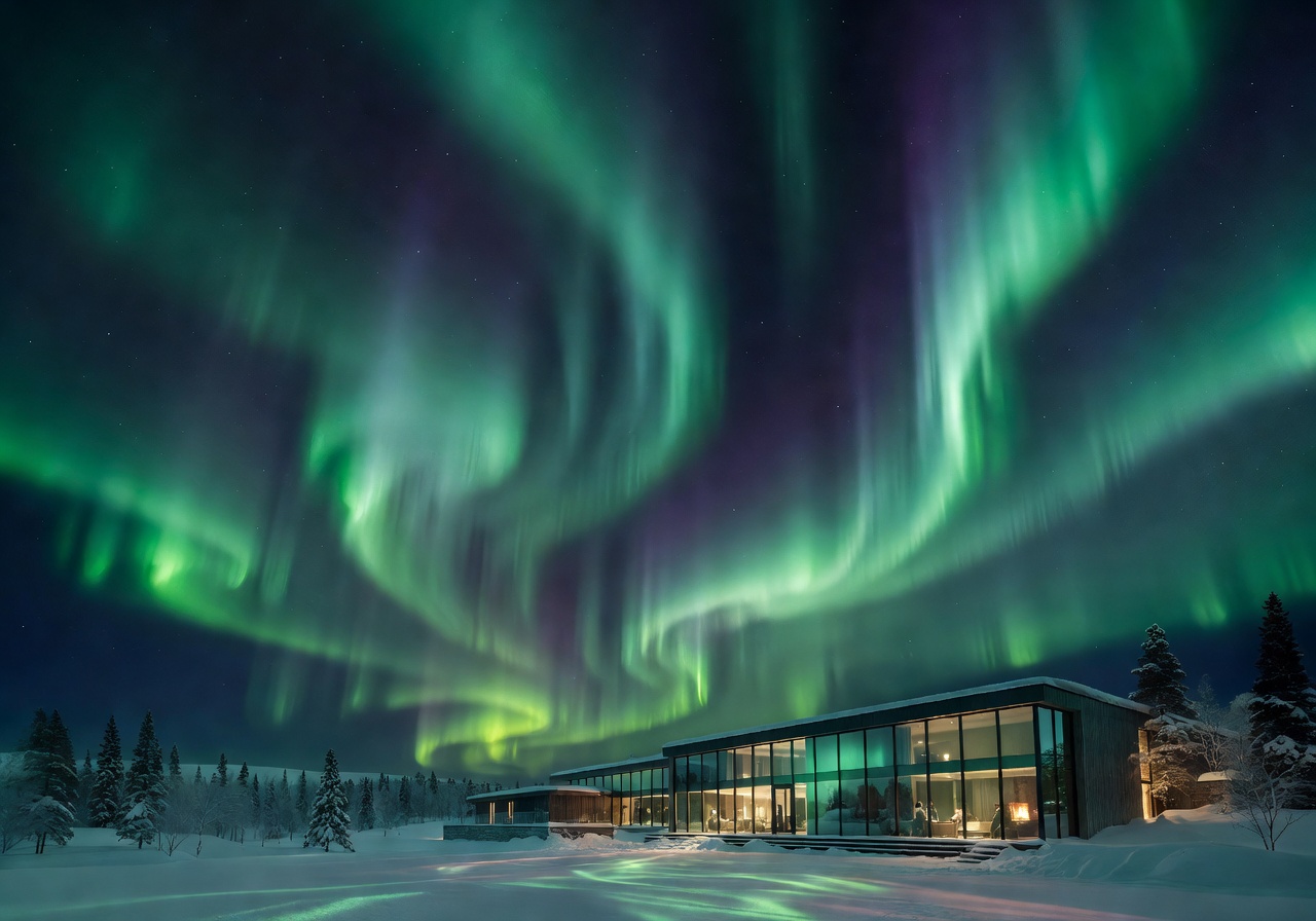 Northern lights visible from the hotel venue