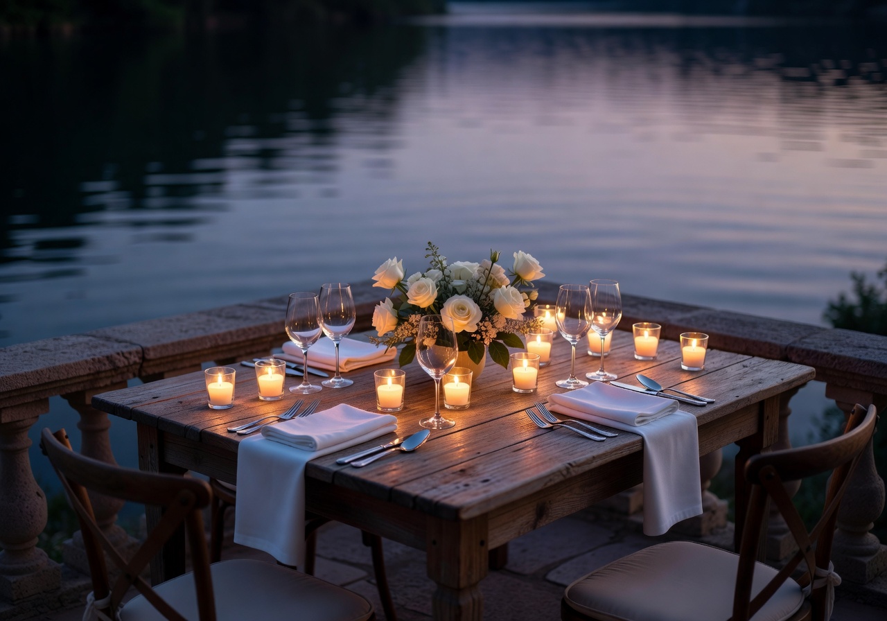 Romantic private dining setup